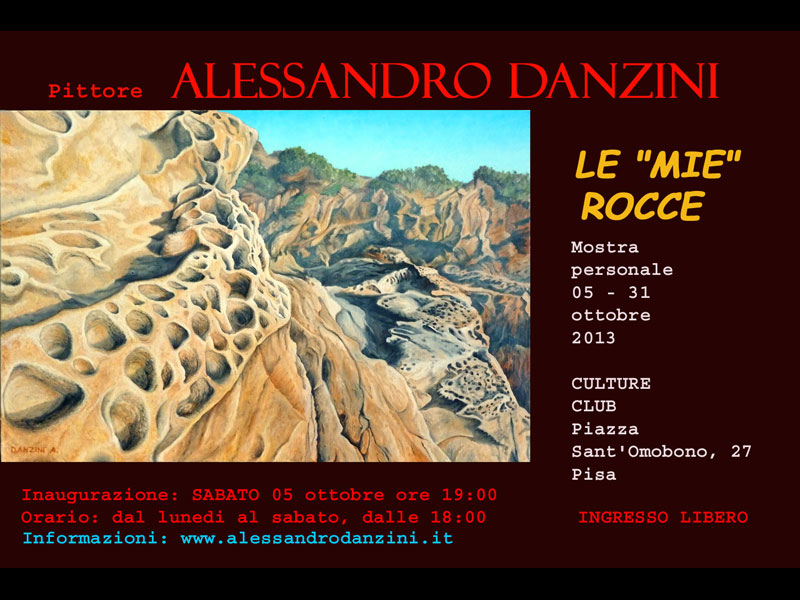 Invite exhibitions “Le mie rocce” at the pub Culture Club of Pisa