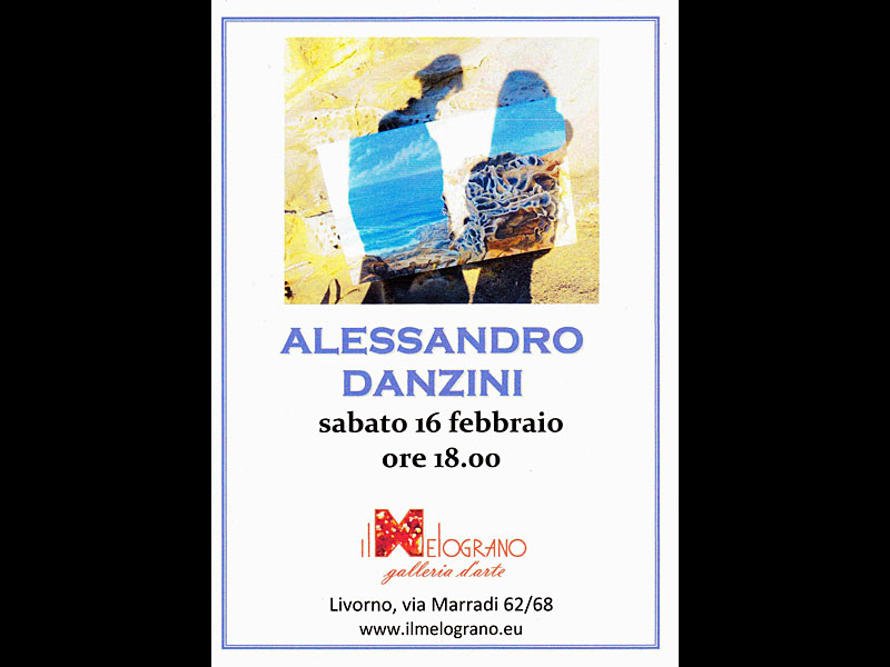 Poster of the solo exhibition at Galleria Il Melograno in Livorno